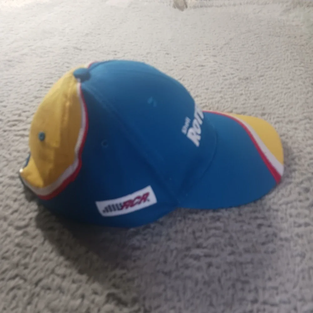 Shell Rotella T RCR Racing Hat Mens OSFM Blue Yellow Retro NASCAR Streetwear Cap